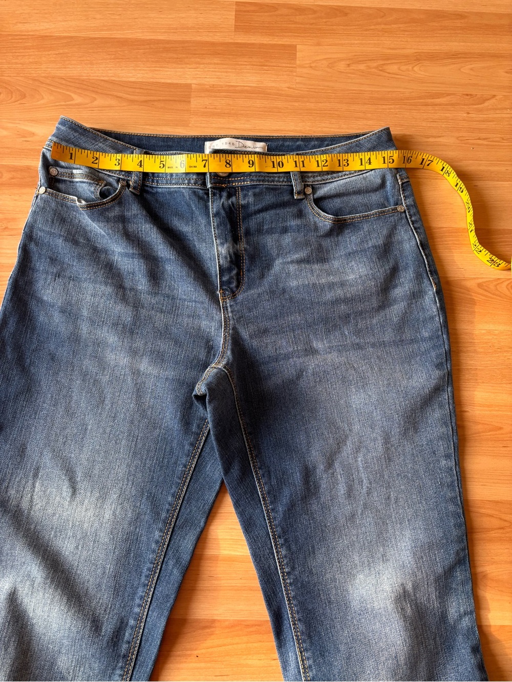 EST 1946 Denim Ruffle Hem Denim Jeans - Blue - Picture 7 of 9